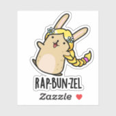 Rap-bun-zel Funny Bunny Pun Aufkleber (Blatt)