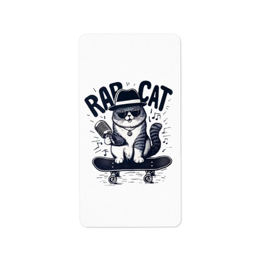 Rap Cat Harmony Adressaufkleber (Vorne)