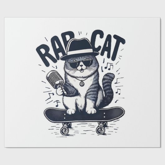 Rap Cat Harmony Geschenkpapier (Flach)