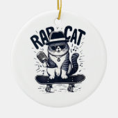 Rap Cat Harmony Keramik Ornament (Vorne)