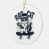 Rap Cat Harmony Keramik Ornament (Links)