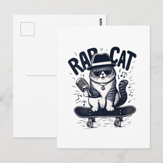 Rap Cat Harmony Postkarte (Vorne/Hinten)