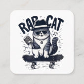 Rap Cat Harmony Quadratische Visitenkarte (Rückseite)