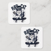Rap Cat Harmony Quadratische Visitenkarte (Vorne/Hinten)