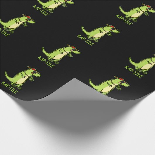 Rap-Fliese Funny Reptile Lizard Pun Dark BG Geschenkpapier (Ecke)