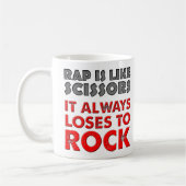 Rap gegen Rock Paper Schere Funny Mug Kaffeetasse (Links)