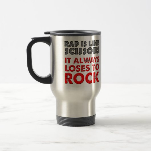 Rap gegen Rock Paper Schere Funny Travel Mug Reisebecher (Links)