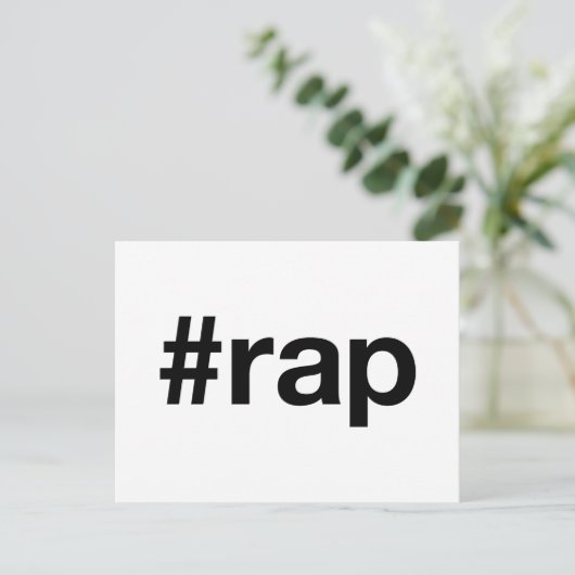 RAP Hashtag Postkarte (Stehend Vorderseite)