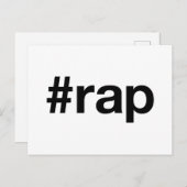 RAP Hashtag Postkarte (Vorne/Hinten)