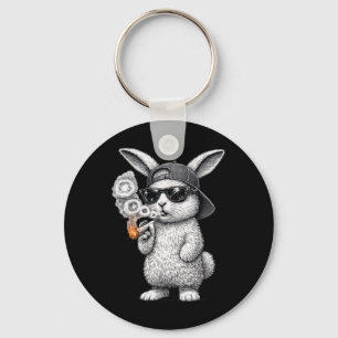 Rap Hip Hop Rauchender Osterhase Cool Männer Fraue Schlüsselanhänger