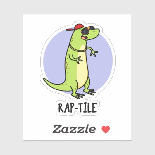 Rap-Kachel Funny Reptile Lizard Pun Aufkleber (Blatt)