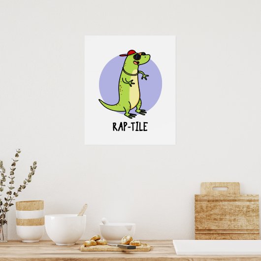Rap-Kachel Funny Reptile Lizard Pun Poster (Küche)