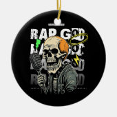 Rap Skull Keramik Ornament (Vorne)