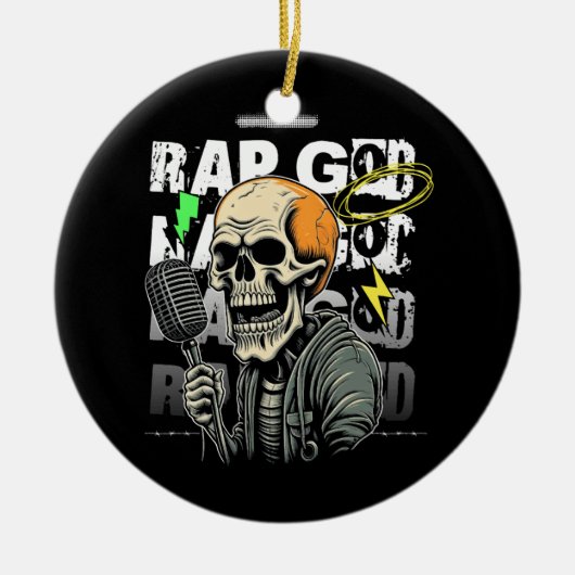 Rap Skull Keramik Ornament (Vorne)