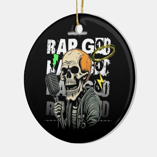 Rap Skull Keramik Ornament (Links)