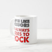 Rap Versus Rock Paper Scissors Lustiger Becher Kaffeetasse (Vorderseite Links)