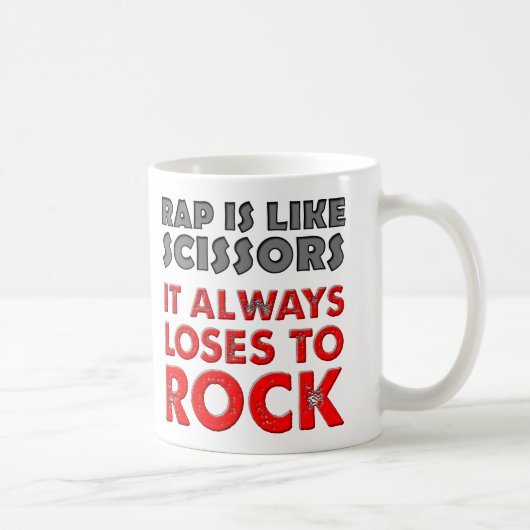 Rap Versus Rock Paper Scissors Lustiger Becher Kaffeetasse (Rechts)