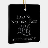 Rapa Nui Latitude & Longitude Personalisiert Keramikornament (Rechts)