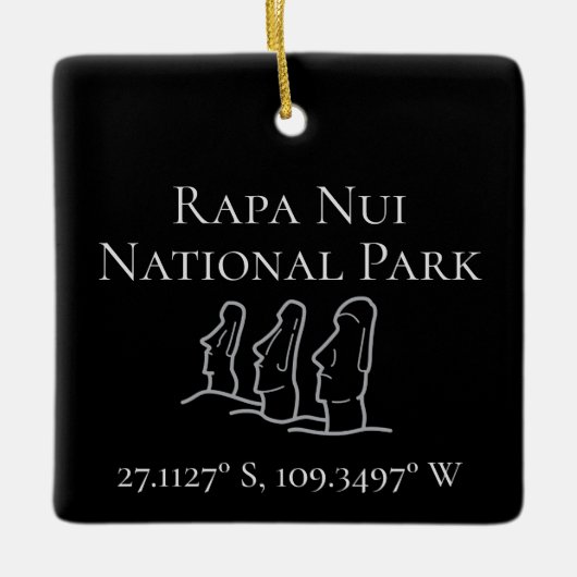 Rapa Nui Latitude & Longitude Personalisiert Keramikornament (Vorderseite)