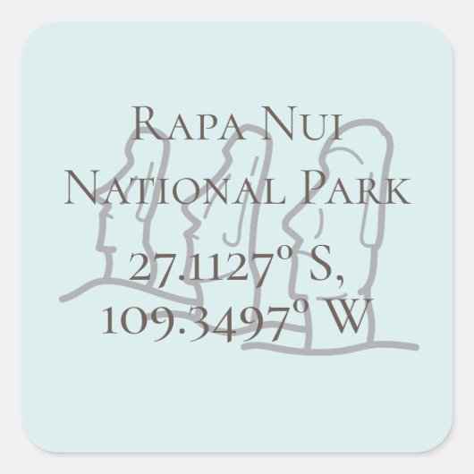 Rapa Nui Latitude & Longitude Quadratischer Aufkleber (Vorderseite)