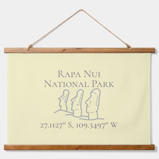 Rapa Nui Latitude & Longitude Wandteppich Mit Holzrahmen (Vorne)