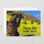 Rapa Nui Osterinsel stilisiert Postkarte (Vorne/Hinten)