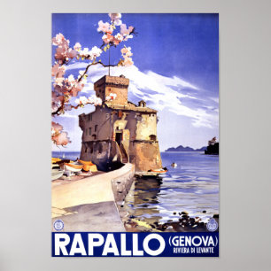 Rapallo Genova Italien Vintage Travel Poster
