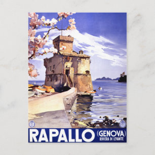 Rapallo Genua Italien Vintage-Reiseplakat Postkarte