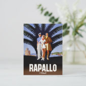 Rapallo Italy Vintage Travel Poster Postkarte (Stehend Vorderseite)