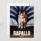 Rapallo Italy Vintage Travel Poster Postkarte (Vorne/Hinten)