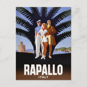 Rapallo Italy Vintage Travel Poster Postkarte