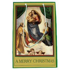 Raphael A MERRY CHRISTMAS Madonna und Christ Child Mittlere Geschenktüte