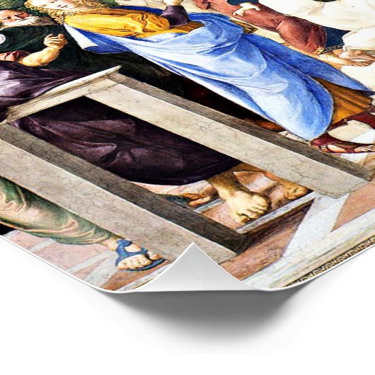 Raphael - Anklage des Heiligen Sakraments Poster (Ecke)