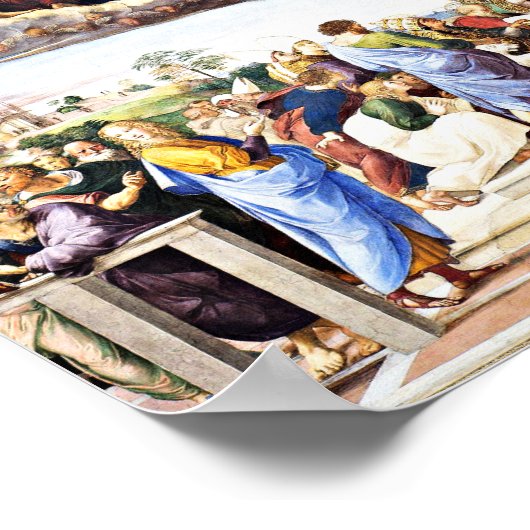 Raphael - Anklage des Heiligen Sakraments Poster (Ecke)