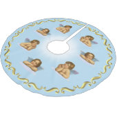 Raphael Cherubs & Golden Frame auf Light Blue Polyester Weihnachtsbaumdecke (Schrägansicht)