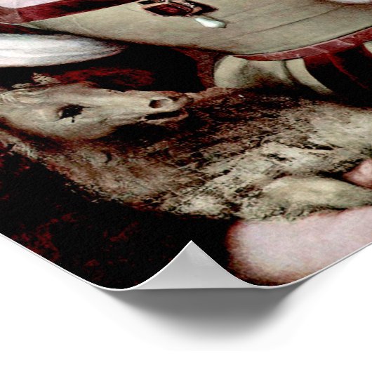 Raphael - Dame mit Einhorn - Raffaello Santi Poster (Ecke)