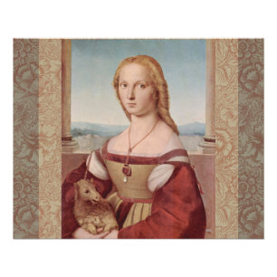 Raphael Dame und das Einhorn Klassische Kunst Poster