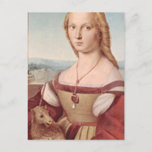 Raphael Dame und das Einhorn Klassische Kunst Postkarte