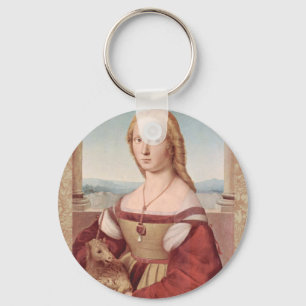 Raphael Dame und das Einhorn Klassische Kunst Schlüsselanhänger