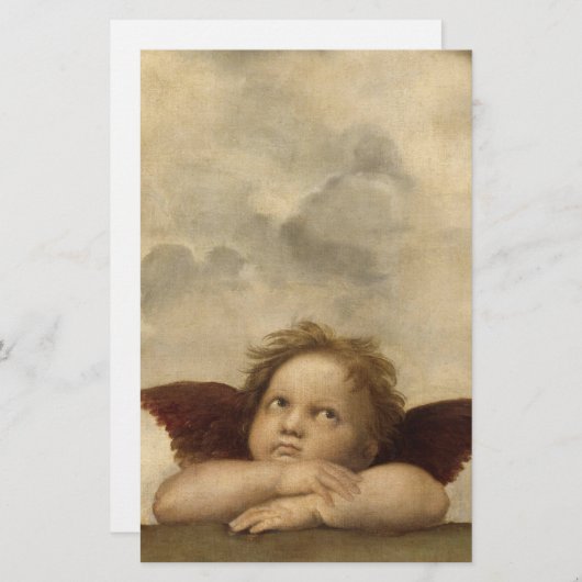 RAPHAEL-Engel 2 Briefpapier (Vorne/Hinten)