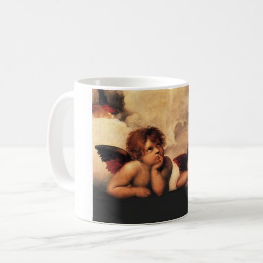 RAPHAEL-Engel Sistine Madonna 2 Engel Kaffeetasse (Vorderseite Links)