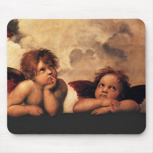 RAPHAEL-Engel Sistine Madonna 2 Engel Mousepad (Vorne)
