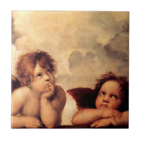 RAPHAEL-Engel Sistine Madonna Fliese