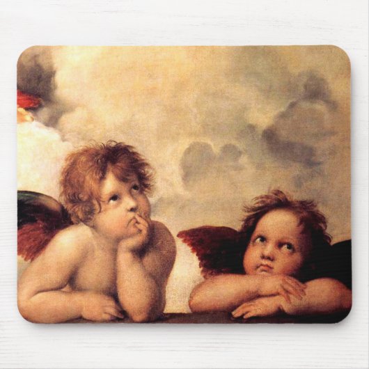 RAPHAEL-Engel Sistine Madonna Mausunterlage Mousepad (Vorne)