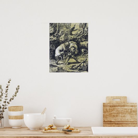 Raphael - Herkules, die Nemesische Löwe Poster (Küche)