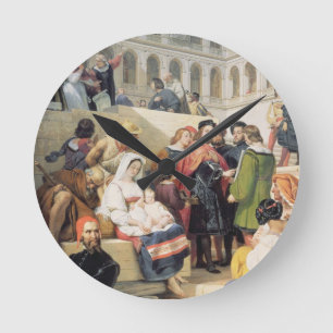 RAPHAEL im Vatikan, 1832 (Öl auf Leinwand) Runde Wanduhr