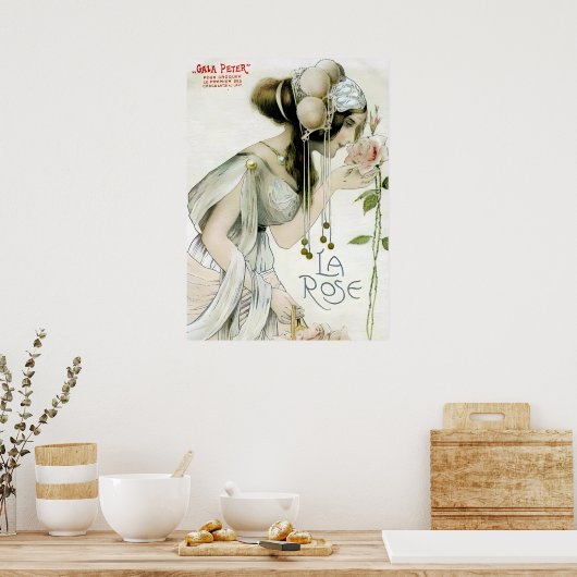 Raphael Kirchner, La Rose - Jugendstil Poster (Küche)