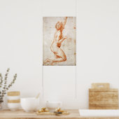 Raphael - kniende Figur Frau mit ihrem Links Arm.. Poster (Küche)