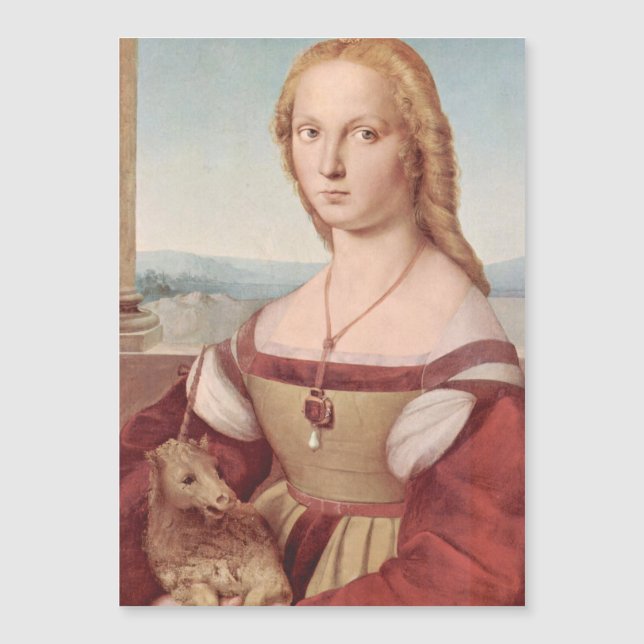 Raphael Lady and Unicorn Classic Magnetkarte (Vorderseite)