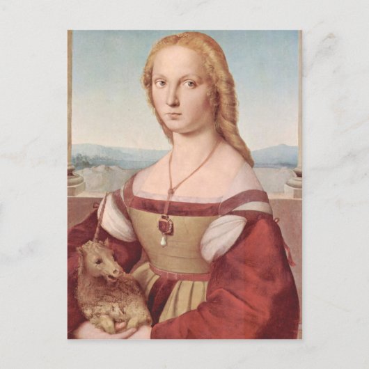 Raphael Lady and Unicorn Classic Postkarte (Vorderseite)